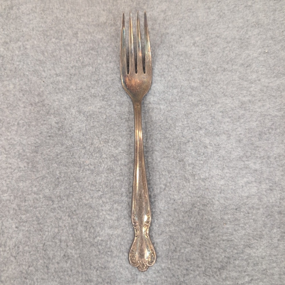 Rogers & Bro. Reinforced Plate Serving Fork Silver Tone Ornate Handle - Picture 1 of 5
